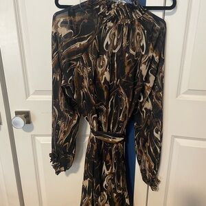 Elegant BR Brown Patterned Dress